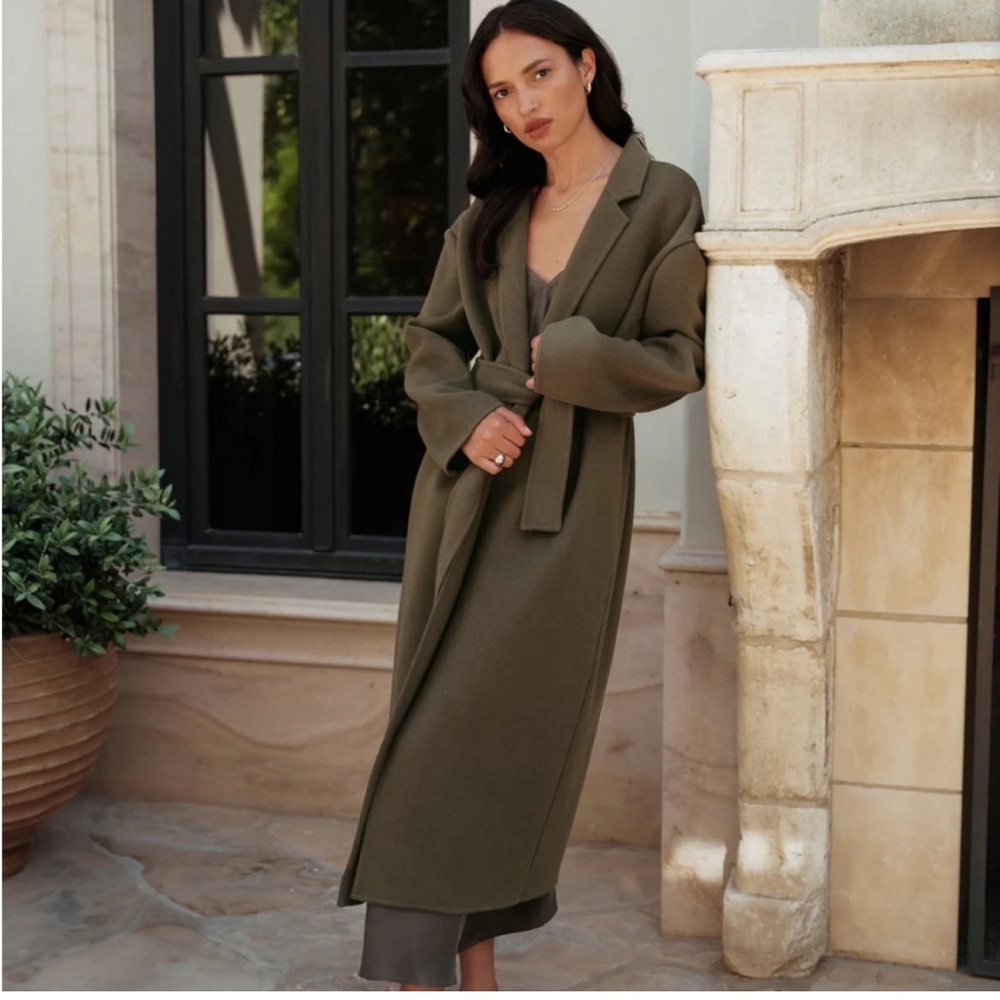 Jenni Kayne Cashmere Overcoat Olive Size Medium